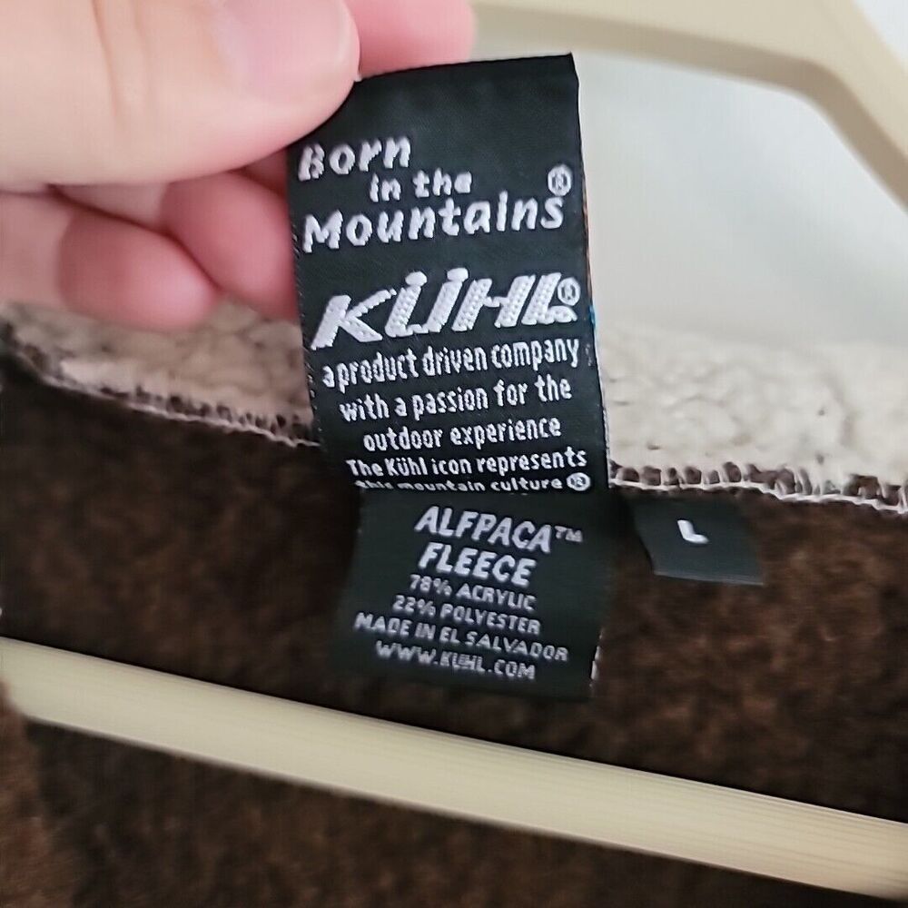 Kuhl Womens Size L Alfpaca Full Zip Hooded Fleece Jacket in Brown-Made In Canada - Picture 3 of 13